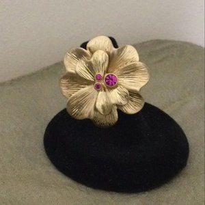 Lia Sophia gold plated flower ring